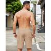 COOFANDY Mens Casual Linen Shorts Elastic Waist Drawstring Loose Fit Summer Beach Vacation Shorts with Pockets(Dark Khaki)
