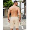 COOFANDY Mens Casual Linen Shorts Elastic Waist Drawstring Loose Fit Summer Beach Vacation Shorts with Pockets(Light Khaki)