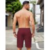 COOFANDY Mens Casual Linen Shorts Elastic Waist Drawstring Loose Fit Summer Beach Vacation Shorts with Pockets(Wine Red)