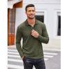 COOFANDY Men’s Casual Polo Shirts Long Sleeve Textured Knit Tee Shirt Wrok Tshirts(Army Green)