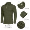 COOFANDY Men’s Casual Polo Shirts Long Sleeve Textured Knit Tee Shirt Wrok Tshirts(Army Green)