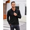 COOFANDY Men’s Casual Polo Shirts Long Sleeve Textured Knit Tee Shirt Wrok Tshirts(Black)