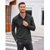 COOFANDY Men’s Casual Polo Shirts Long Sleeve Textured Knit Tee Shirt Wrok Tshirts(Charcoal Grey)