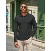 COOFANDY Men’s Casual Polo Shirts Long Sleeve Textured Knit Tee Shirt Wrok Tshirts(Charcoal Grey)