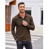 COOFANDY Men’s Casual Polo Shirts Long Sleeve Textured Knit Tee Shirt Wrok Tshirts(Coffee)