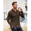 COOFANDY Men’s Casual Polo Shirts Long Sleeve Textured Knit Tee Shirt Wrok Tshirts(Coffee)