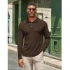 COOFANDY Men’s Casual Polo Shirts Long Sleeve Textured Knit Tee Shirt Wrok Tshirts(Coffee)
