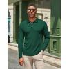 COOFANDY Men’s Casual Polo Shirts Long Sleeve Textured Knit Tee Shirt Wrok Tshirts(Dark Green)