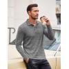 COOFANDY Men’s Casual Polo Shirts Long Sleeve Textured Knit Tee Shirt Wrok Tshirts(Dark Grey)