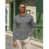COOFANDY Men’s Casual Polo Shirts Long Sleeve Textured Knit Tee Shirt Wrok Tshirts(Dark Grey)