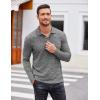 COOFANDY Men’s Casual Polo Shirts Long Sleeve Textured Knit Tee Shirt Wrok Tshirts(Dark Grey)