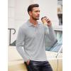 COOFANDY Men’s Casual Polo Shirts Long Sleeve Textured Knit Tee Shirt Wrok Tshirts(Light Grey)