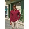 COOFANDY Men’s Casual Polo Shirts Long Sleeve Textured Knit Tee Shirt Wrok Tshirts(Red)