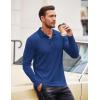 COOFANDY Men’s Casual Polo Shirts Long Sleeve Textured Knit Tee Shirt Wrok Tshirts(Royal Blue)