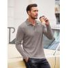 COOFANDY Men’s Casual Polo Shirts Long Sleeve Textured Knit Tee Shirt Wrok Tshirts(Tan)