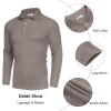COOFANDY Men’s Casual Polo Shirts Long Sleeve Textured Knit Tee Shirt Wrok Tshirts(Tan)
