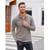 COOFANDY Men’s Casual Polo Shirts Long Sleeve Textured Knit Tee Shirt Wrok Tshirts(Tan)
