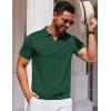 COOFANDY Mens Casual Quarter Zipper Knit Polo Shirts Short Sleeve Summer Beach Shirt Textured Jersey Tops(Dark Green)
