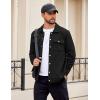 COOFANDY Mens Casual Shirt Jacket Button Down Waffle Jacket Long Sleeve Sweater Jackets Quilted Shacket Overshirt(Black)