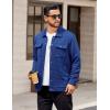 COOFANDY Mens Casual Shirt Jacket Button Down Waffle Jacket Long Sleeve Sweater Jackets Quilted Shacket Overshirt(Dark Blue)