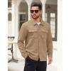 COOFANDY Mens Casual Shirt Jacket Button Down Waffle Jacket Long Sleeve Sweater Jackets Quilted Shacket Overshirt(Khaki)