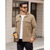 COOFANDY Mens Casual Shirt Jacket Button Down Waffle Jacket Long Sleeve Sweater Jackets Quilted Shacket Overshirt(Khaki)