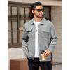 COOFANDY Mens Casual Shirt Jacket Button Down Waffle Jacket Long Sleeve Sweater Jackets Quilted Shacket Overshirt(Light Grey)