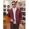 COOFANDY Mens Casual Shirt Jacket Button Down Waffle Jacket Long Sleeve Sweater Jackets Quilted Shacket Overshirt(Wine Red)