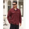 COOFANDY Mens Casual Shirt Jacket Button Down Waffle Jacket Long Sleeve Sweater Jackets Quilted Shacket Overshirt(Wine Red)