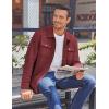 COOFANDY Mens Casual Shirt Jacket Button Down Waffle Jacket Long Sleeve Sweater Jackets Quilted Shacket Overshirt(Wine Red)