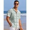 COOFANDY Men’s Casual Shirts Short Sleeve Waffle Knit Button Down Shirt Wrinkle Free Summer Beach Tops(Palm Leaf Green)