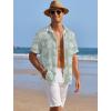COOFANDY Men’s Casual Shirts Short Sleeve Waffle Knit Button Down Shirt Wrinkle Free Summer Beach Tops(Palm Leaf Green)