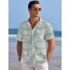 COOFANDY Men’s Casual Shirts Short Sleeve Waffle Knit Button Down Shirt Wrinkle Free Summer Beach Tops(Palm Leaf Green)