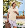 COOFANDY Mens Casual Short Sleeve Button Down Shirts Summer Untucked Wrinkle Free Shirts(Beige)