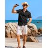 COOFANDY Mens Casual Short Sleeve Button Down Shirts Summer Untucked Wrinkle Free Shirts(Black)