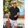 COOFANDY Mens Casual Short Sleeve Button Down Shirts Summer Untucked Wrinkle Free Shirts(Black)
