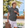 COOFANDY Mens Casual Short Sleeve Button Down Shirts Summer Untucked Wrinkle Free Shirts(Dark Grey)