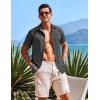COOFANDY Mens Casual Short Sleeve Button Down Shirts Summer Untucked Wrinkle Free Shirts(Dark Grey)
