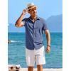 COOFANDY Mens Casual Short Sleeve Button Down Shirts Summer Untucked Wrinkle Free Shirts(Denim Blue)