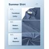 COOFANDY Mens Casual Short Sleeve Button Down Shirts Summer Untucked Wrinkle Free Shirts(Denim Blue)