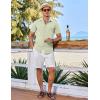 COOFANDY Mens Casual Short Sleeve Button Down Shirts Summer Untucked Wrinkle Free Shirts(Light Green)