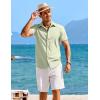 COOFANDY Mens Casual Short Sleeve Button Down Shirts Summer Untucked Wrinkle Free Shirts(Light Green)