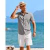 COOFANDY Mens Casual Short Sleeve Button Down Shirts Summer Untucked Wrinkle Free Shirts(Light Grey)