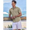 COOFANDY Mens Casual Short Sleeve Button Down Shirts Summer Untucked Wrinkle Free Shirts(Olive Green)