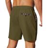 COOFANDY Mens Casual Shorts 5″ Elastic Drawstring Shorts Summer Beach Athletic Shorts(Army Green)