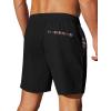 COOFANDY Mens Casual Shorts 5″ Elastic Drawstring Shorts Summer Beach Athletic Shorts(Black)