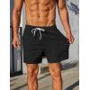 COOFANDY Mens Casual Shorts 5″ Elastic Drawstring Shorts Summer Beach Athletic Shorts(Black)