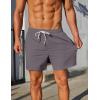 COOFANDY Mens Casual Shorts 5″ Elastic Drawstring Shorts Summer Beach Athletic Shorts(Dark Grey)