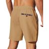 COOFANDY Mens Casual Shorts 5″ Elastic Drawstring Shorts Summer Beach Athletic Shorts(Khaki)
