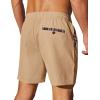COOFANDY Mens Casual Shorts 5″ Elastic Drawstring Shorts Summer Beach Athletic Shorts(Light Khaki)